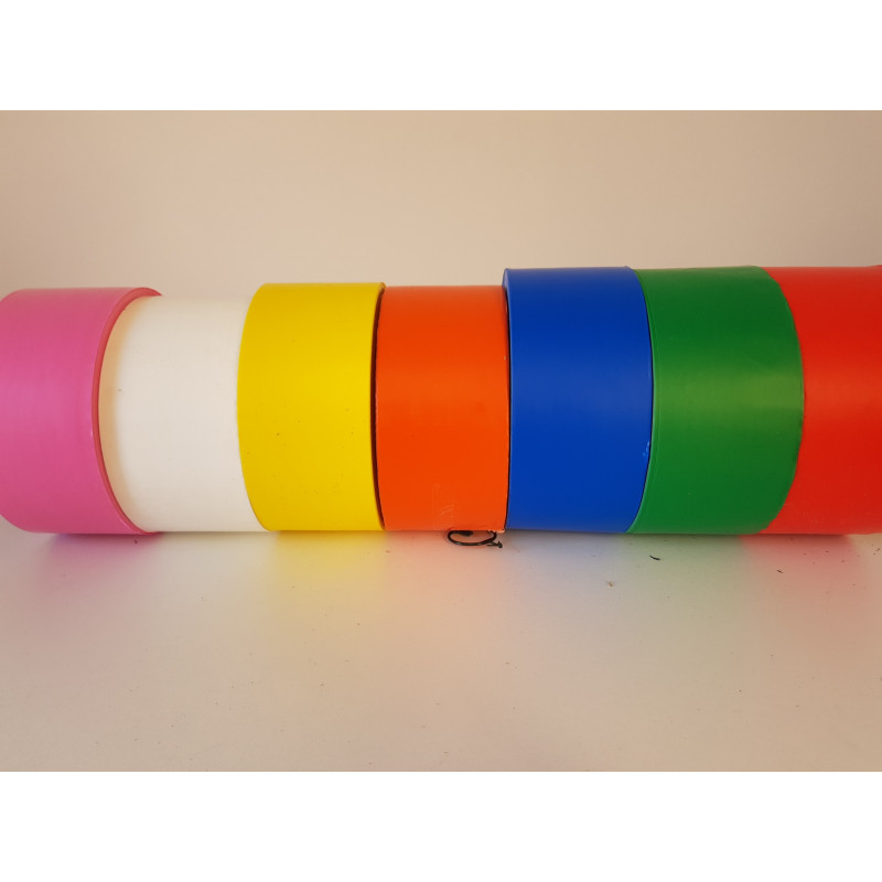 Ruban de signalisation oxobiodegradable - couleur unie - 75mm*250m - 7 couleurs disponibles