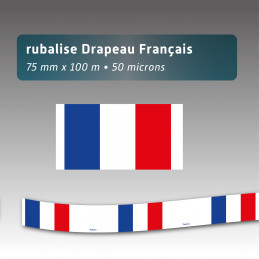 Rubalise plastique drapeau Français 75mm*250m