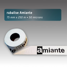 Rubalise plastique blanche "Amiante" - 75mm*250m