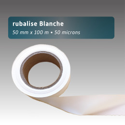 Rubalise plastique unie 50mm*100m - Blanche
